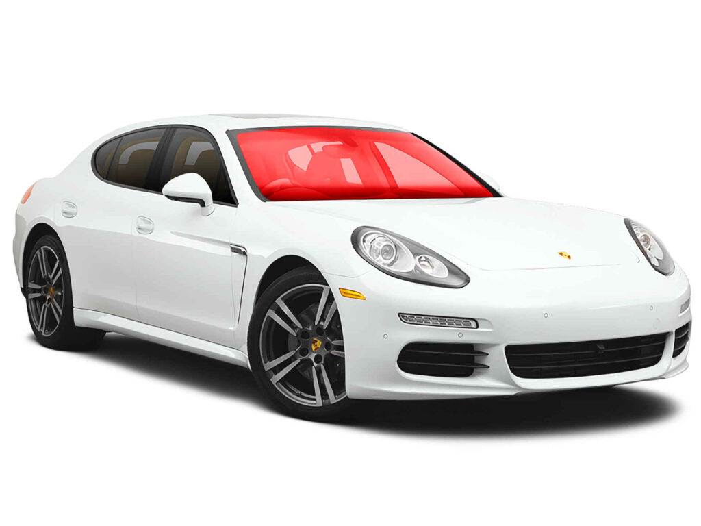 Porsche with tinted windshield